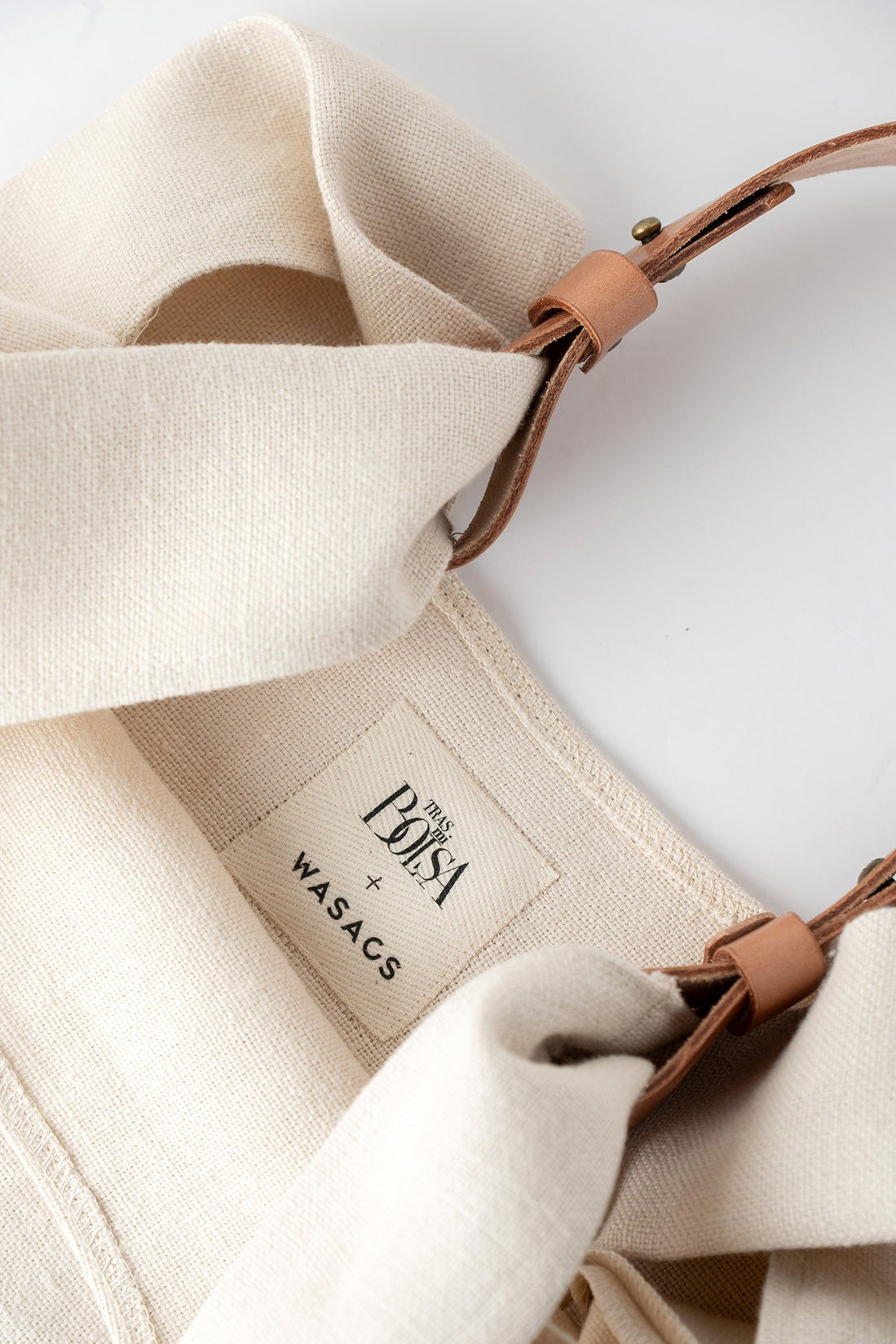 Bolso Lino con tira de piel