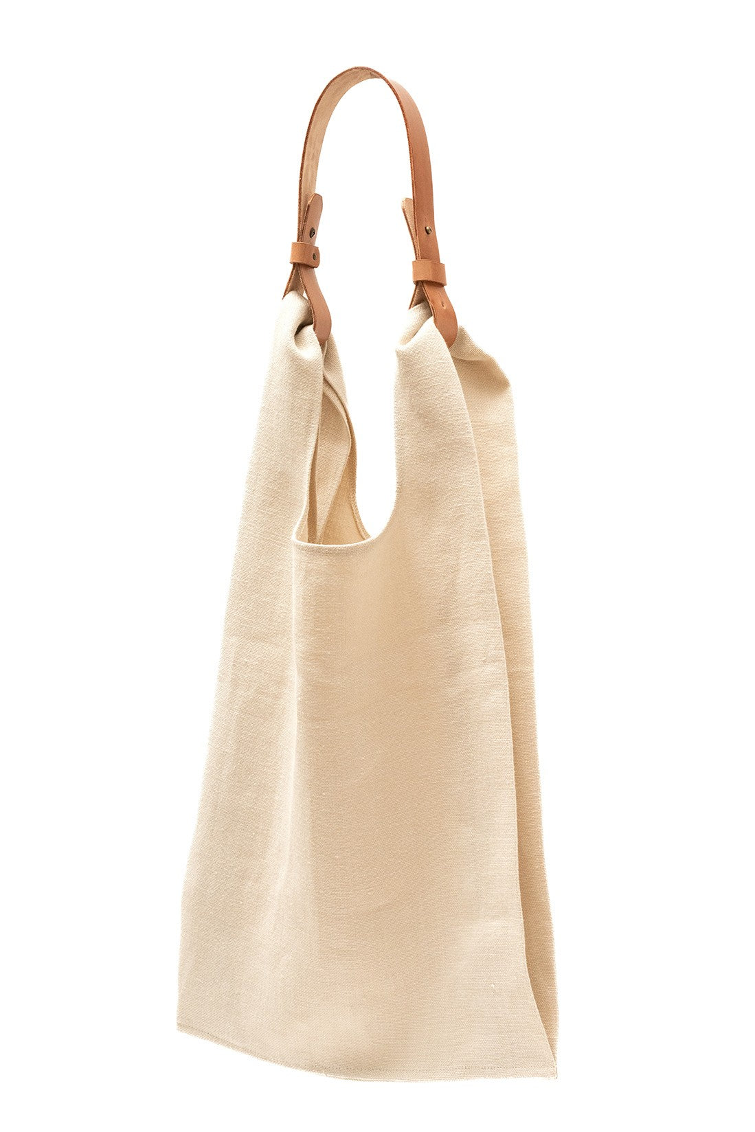 Bolso Lino con tira de piel