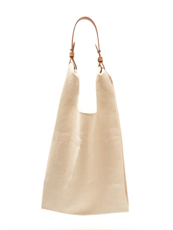 Bolso Lino con tira miel - Piel artesana | WASACS