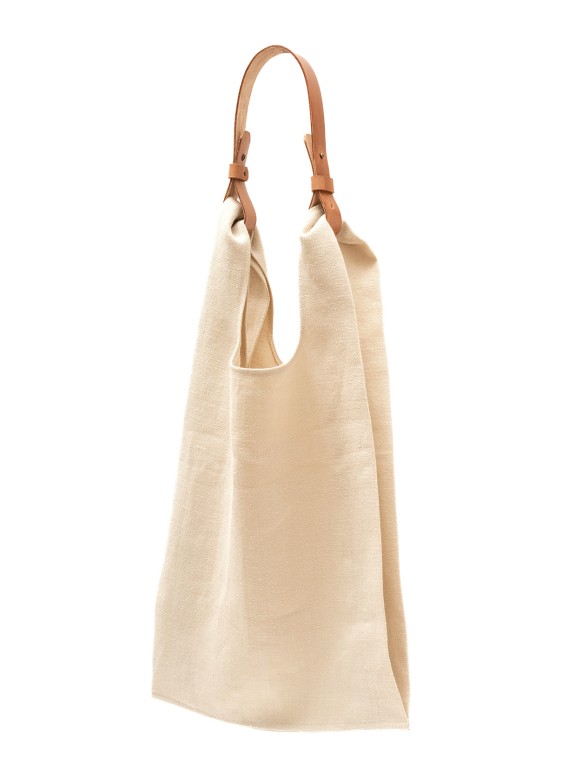 Linen 100% and leather Bag