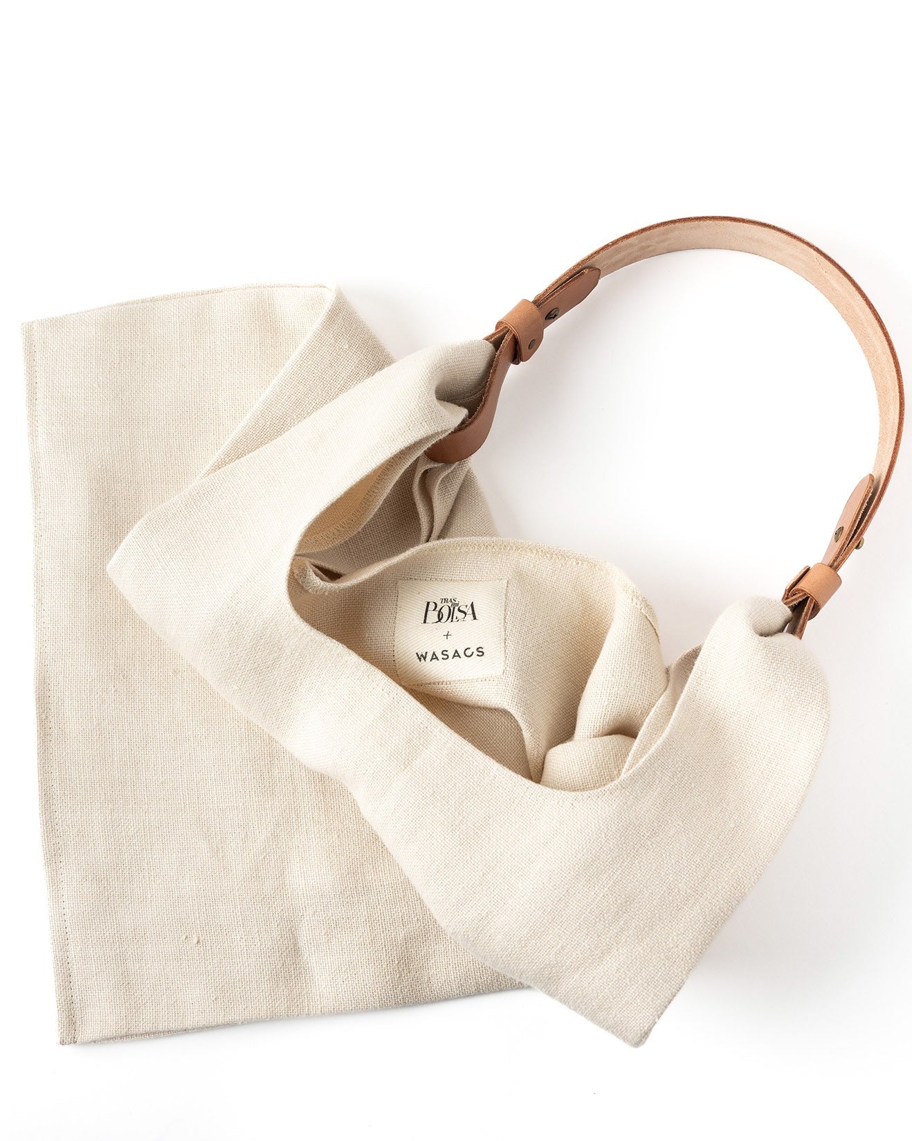 Bolso Lino con tira de piel
